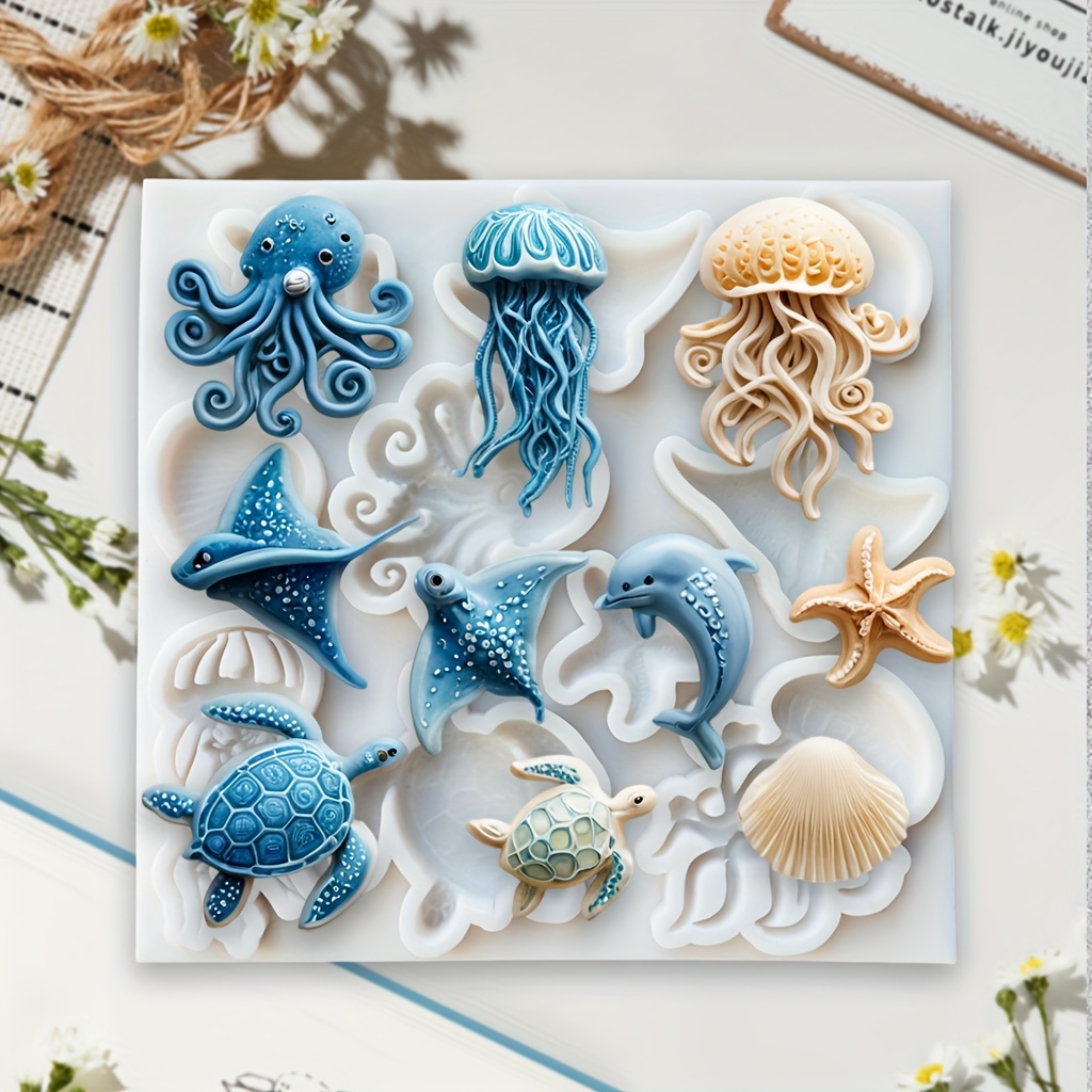 Soap Making Kit For Beginners - Sea Animal Silicone Mold Octopus Jellyfish